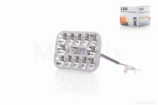 Модуль світлодіодний у фару (вставка) прямокутний (88-65mm), 15 діодів, без скла, QT-012203