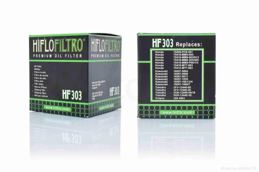 Фильтр масляный мото HF303 D65/H73 черный "HIFLO" ТАЙЛАНД, QT-012204