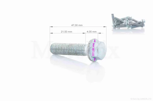 Болт із фланцем M6 L25 (10шт, хром), QT-024696