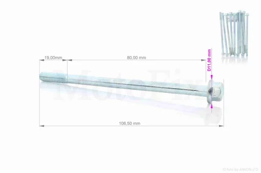 Болт із фланцем M6 L100 (10шт, хром), QT-019359