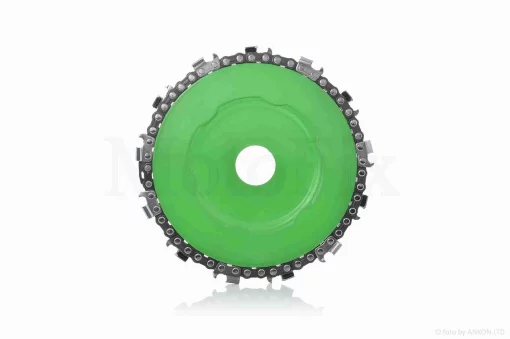 Нож косы кусторез с цепью 3/8, круглый, зеленый, QT-019444