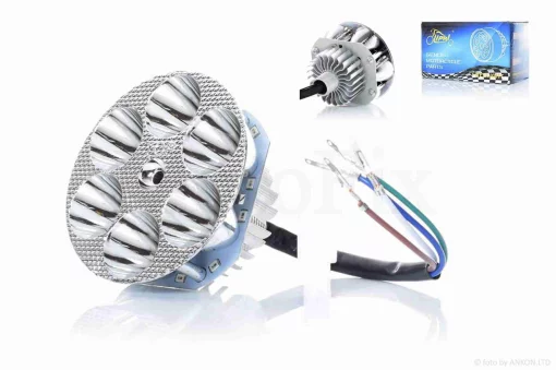 Модуль светодиодный в фару (вставка) круглый, 6 диодов без стекла D80 "LIPAI", QT-020109