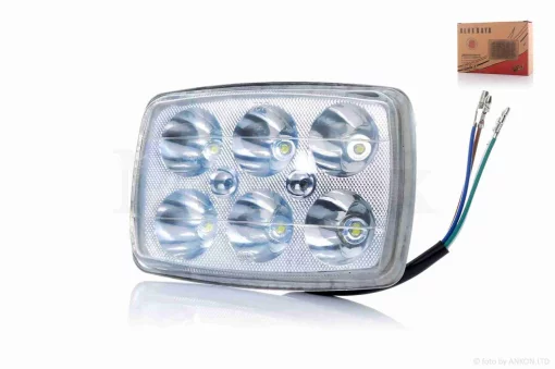 Модуль світлодіодний у фару Delta прямокутна, 6 діодів, зі склом L150/H100, QT-020121