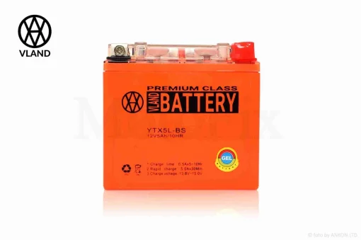 Акумулятор GEL 12V 5A 113-70-107mm UTX5L-BS (YTX5L-BS) "VLAND" (2024/12), QT-026058