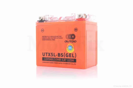 Акумулятор GEL 12V 5A 113-70-107mm UTX5L-BS (YTX5L-BS) "OUTDO" 2025, QT-026072