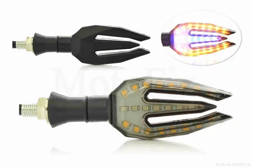 Повороты диодные пара #D-155 гибкая ножка, голубой габарит, QT-026186