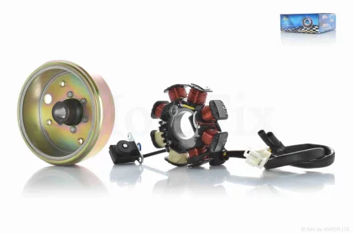 Генератор (у зборі) GY6 50 6+2 горизонтальне кріплення статора "LIPAI", QT-030663