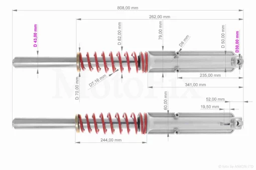 Амортизатори передні (пір'я) ZUBR диск, d43, QT-026802