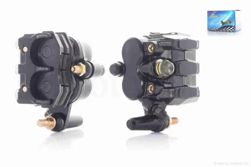 Суппорт тормозной двухпоршневой, ухо вправо "LIPAI" (черный), QT-030990