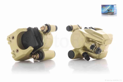 Суппорт тормозной однопоршневой, ухо вправо "LIPAI" (золотистый), QT-030994