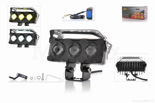 Фара додаткова діодна, балка, 100-40mm, 12-80W, IP67, біле/жовте світло #LPS-809, QT-033493