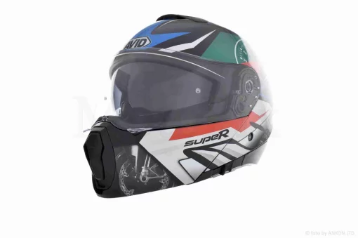 Шлем трансформер "DAVID" (#D809A, черный глянцевый, L, очки, ABS), QT-033505