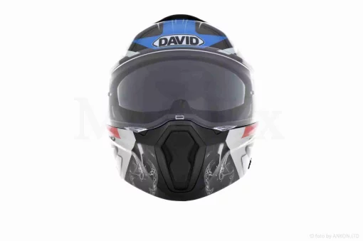 Шлем трансформер "DAVID" (#D809A, черный глянцевый, L, очки, ABS), QT-033505