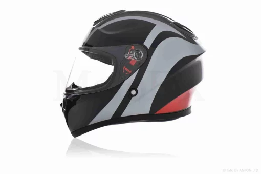 Шлем интеграл "DAVID" (#D820D, черно-серо-красный, XL, ABS), QT-033526