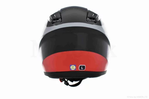 Шлем интеграл "DAVID" (#D820D, черно-серо-красный, XL, ABS), QT-033526