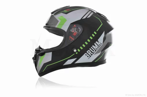 Шлем интеграл "DAVID" (#D820F, черно-серо-зеленый, XL, ABS), QT-031438
