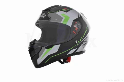 Шлем интеграл "DAVID" (#D820F, черно-серо-зеленый, XL, ABS), QT-031438