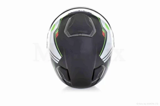 Шлем интеграл "DAVID" (#D820F, черно-серо-зеленый, XL, ABS), QT-031438