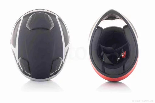 Шолом інтеграл "DAVID" (#D820D, чорний матовий-сіро-червоний, XL, ABS), QT-031442