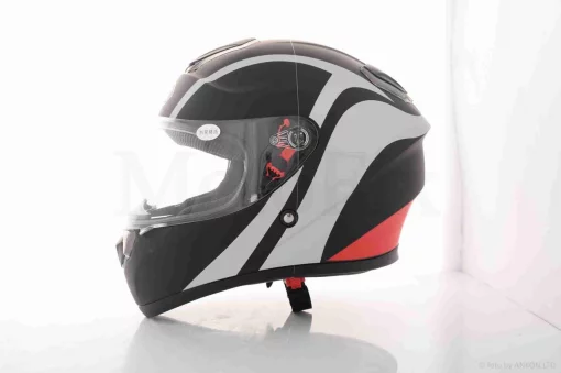 Шолом інтеграл "DAVID" (#D820D, чорний матовий-сіро-червоний, XL, ABS), QT-031442