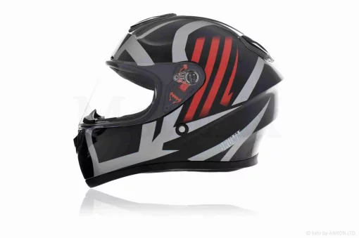 Шлем интеграл "DAVID" (#D820E, черно-красно-серый, XL, ABS), QT-031448