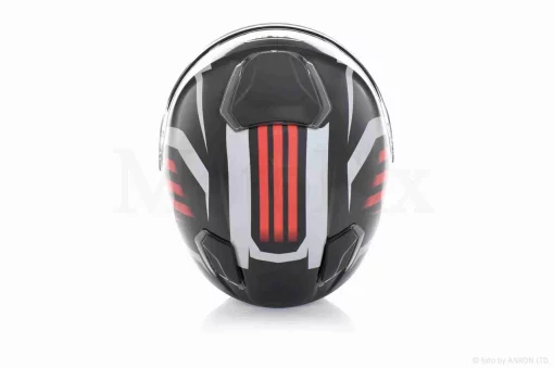 Шлем интеграл "DAVID" (#D820E, черно-красно-серый, XL, ABS), QT-031448