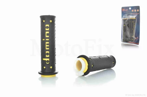 Грипсы (ручки руля) универсальные #2 "DOMINO" (черно-желтые), QT-033685