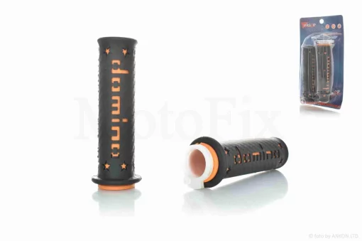 Грипси (ручки керма) універсальні #2 "DOMINO" (чорно-жовтогарячі), QT-033688