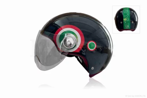 Шолом відкритий "IBK" (#033 чорно-червоний, окуляри, L), QT-038456