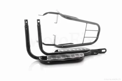 Багажник Alpha чорний +підніжки для пасажира , QT-028119