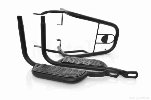 Багажник Alpha чорний +підніжки для пасажира , QT-028119