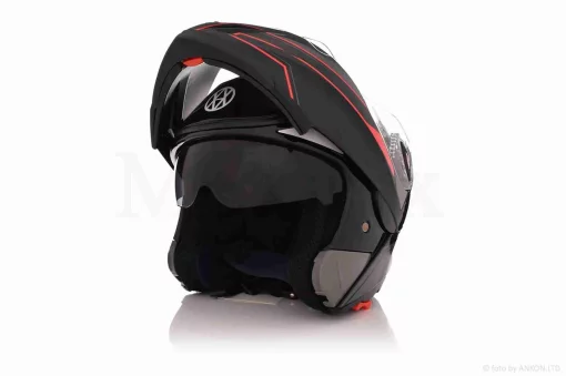 Шлем трансформер "VLAND" #158, черно-красный, очки, L, QT-028501