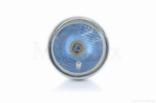 Фара мото, кругла, хром з козирком, QT-034084