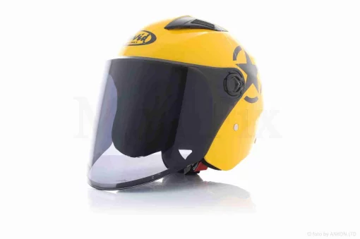 Шлем открытый "DAVID" (#D017, желтый, тонированный визор Willys Star, M, ABS), QT-034166