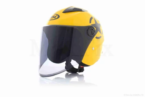 Шолом відкритий "DAVID" (#D017, жовтий, тонований візор Willys Star, L, ABS), QT-034167