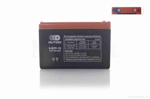 Акумулятор AGM 12V 14A 150-101-99mm 6-DZF-15 тяговий "OUTDO" (електро вело/скутери, 2025), QT-034946