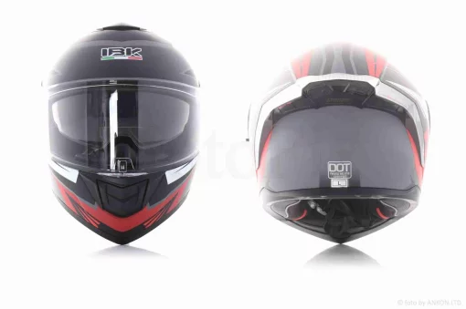 Шлем трансформер "IBK" (#965A габарит 3 режима, черно-красный матовый, IBK, L, очки), QT-036122