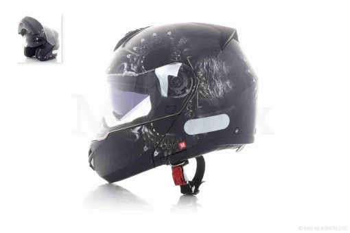 Шлем трансформер "TANKED" (#T270 черный матовый, M, очки), QT-035048