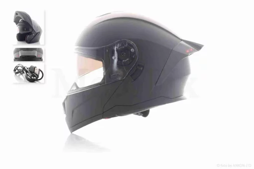 Шлем трансформер "IBK" (#965A габарит 3 режима, черный матовый, XL, очки), QT-036116