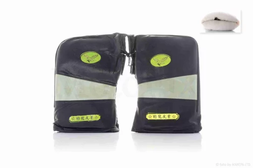 Рукавиці (рум'ятки) на кермо зимові салатові вставки, QT-036152