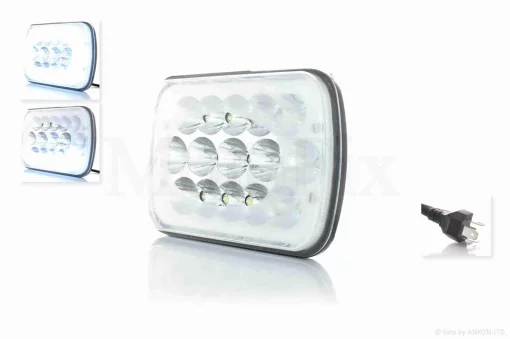 Фара мото діодна, прямокутна 198-140, 15 діодів, H4 #G02-1Z, QT-036413