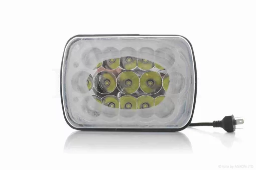 Фара мото діодна, прямокутна 198-140, 15 діодів, H4 #G02-1Z, QT-036413