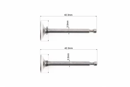 Клапана впускной (H-42,3; D-15,5; d-3,5), выпускной (H-42,3; d-14; d-3,5), к-кт HONDA GX35 (CG438)-4Т + Клапанный механизм,