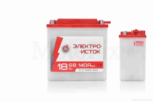 Акумулятор кислотний 6V 18A 135-75-140mm кругла клема "ЕЛЕКТРО ВИТОК" УКРАЇНА, QT-028059