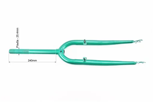 Вилка 26" з різьбою 1" (25,4мм), шток 240мм, V-brake, зелена, FIX-208292