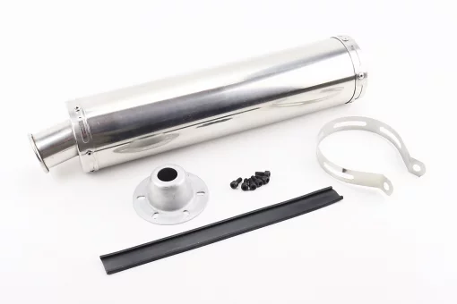 УЦЕНКА STORM Глушитель ПРЯМОТОЧНЫЙ без колена 420*100мм TUNING, ХРОМ тип 2 (без прокладки), FIX-208300