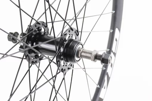 Колесо 24" заднее V/Disk-brake, обод "капля" алюминиевый, втулка 14Gx36H, под вольнобег, крепл. гайка, "GRAVITY", FIX-208320