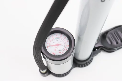 Насос ручной "старого образца" серый с метал. ручкой + манометр, FIX-301463