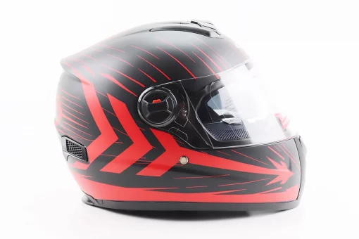 Шлем интеграл, закрытый (сертификация DOT)+откидные очки BLD-M61 S (55-56см), ЧЕРНО-КРАСНЫЙ (флюоресцентный), FIX-208387