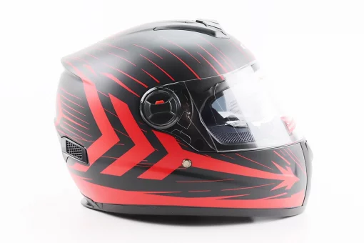 Шлем интеграл, закрытый (сертификация DOT)+откидные очки BLD-M61 M (57-58см), ЧЕРНО-КРАСНЫЙ (флюоресцентный), FIX-208388